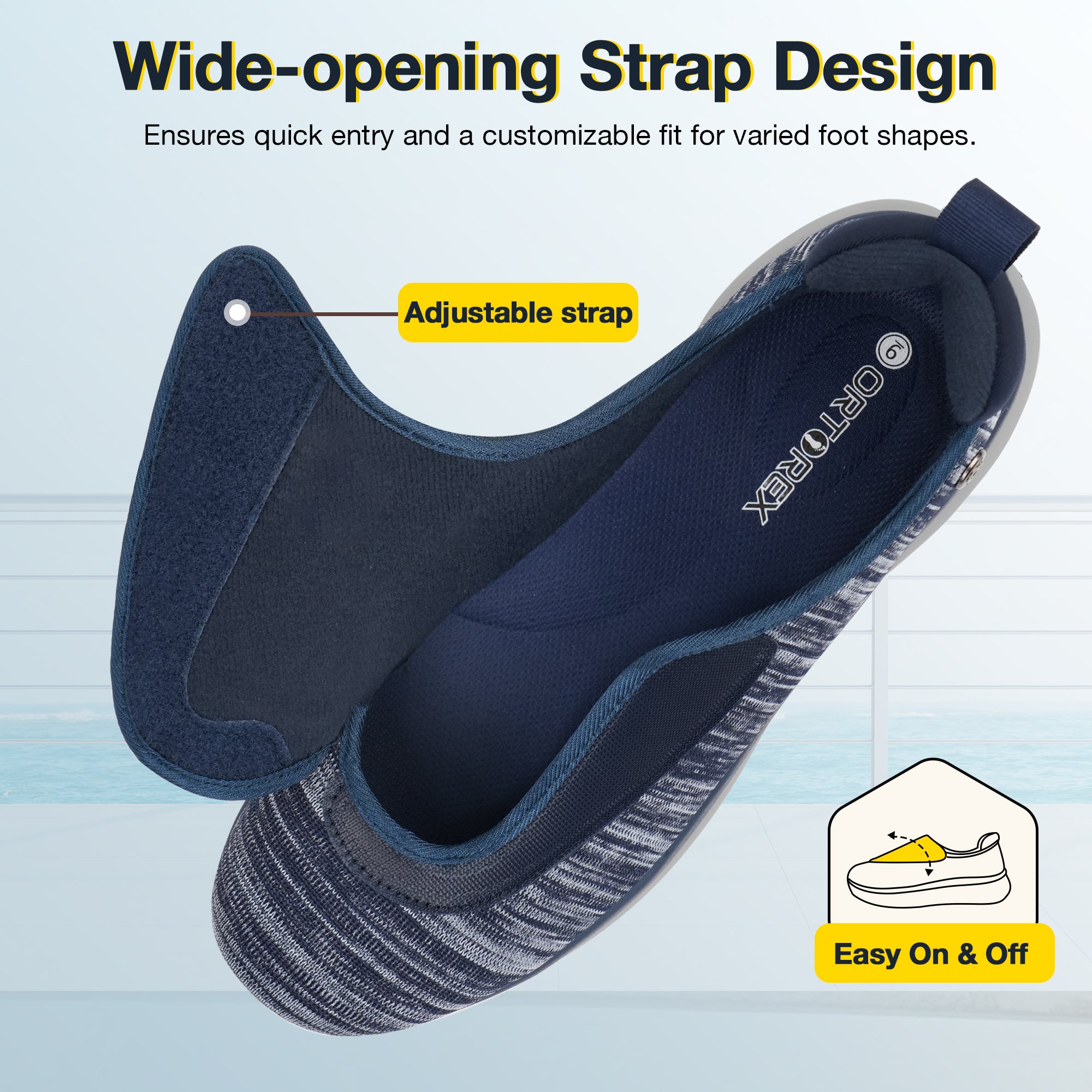 Navy Walking Shoes-Hank