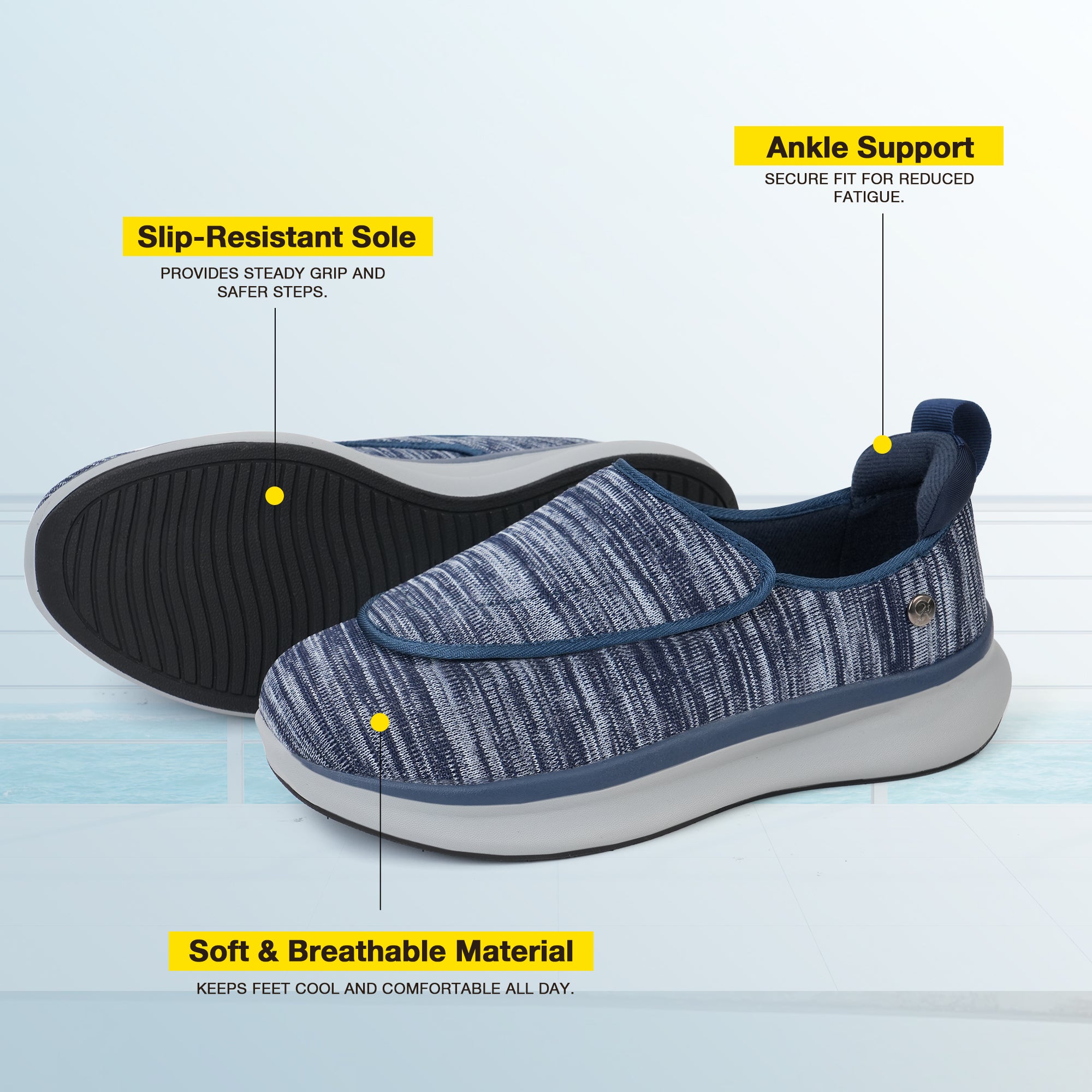 Navy Walking Shoes-Hank