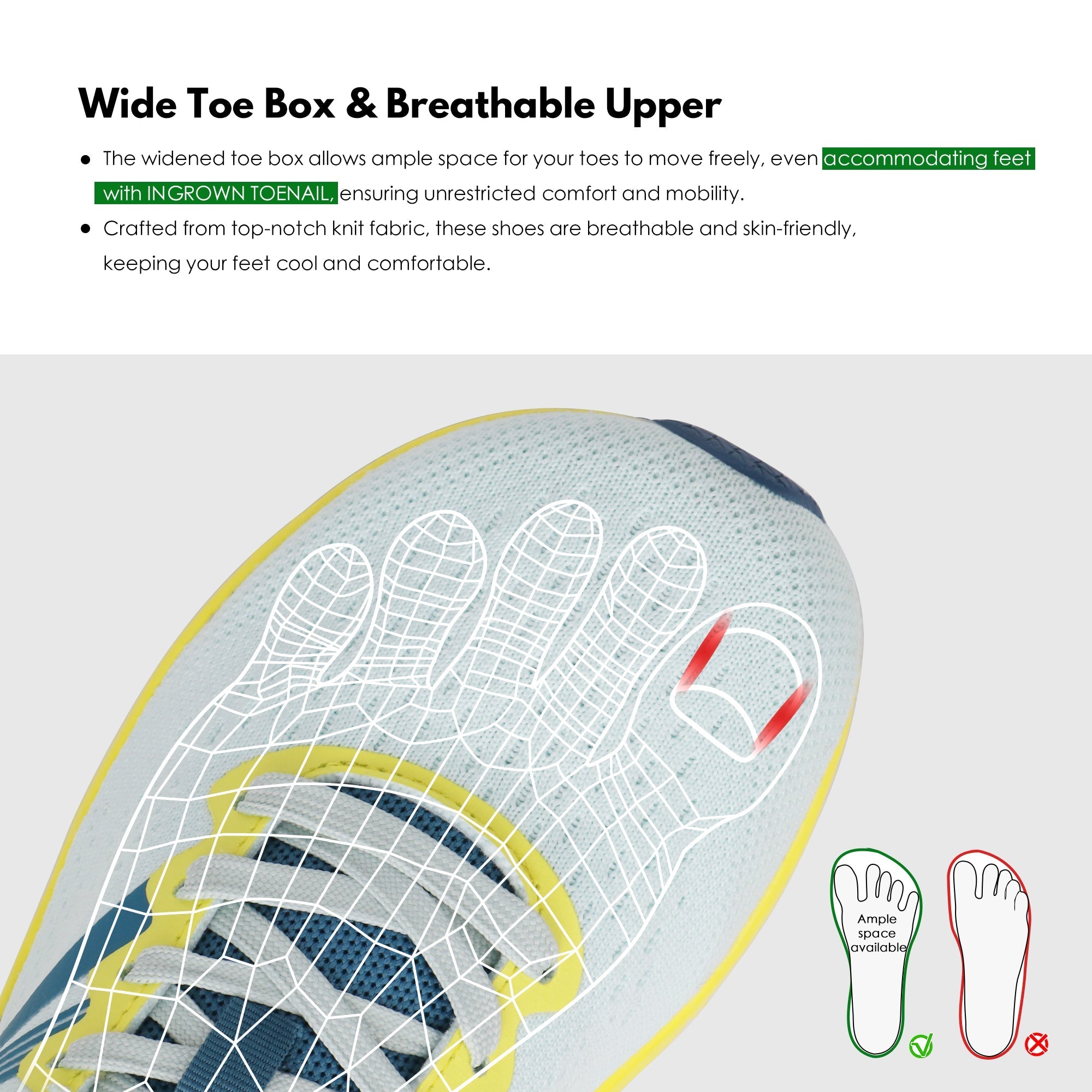 Lt.Green Sneakers Wide Toe Box-Isaac