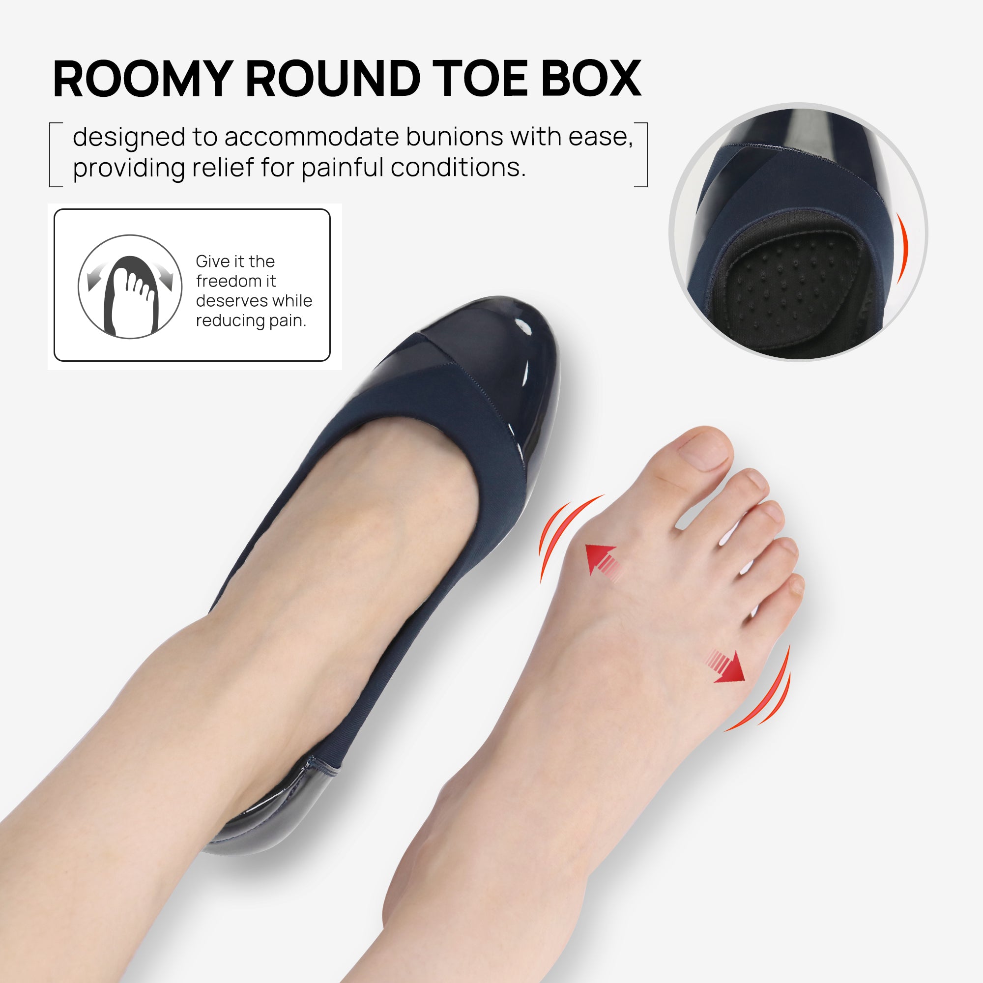 Ortho+rest Women Bunion Dress Shoes Low Heel Orthopedic Pumps-Nova