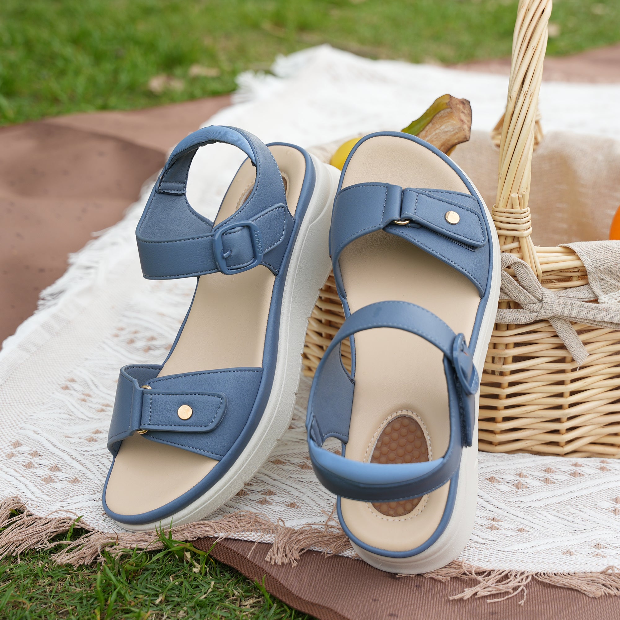 Black Massage Sandals-Tessa