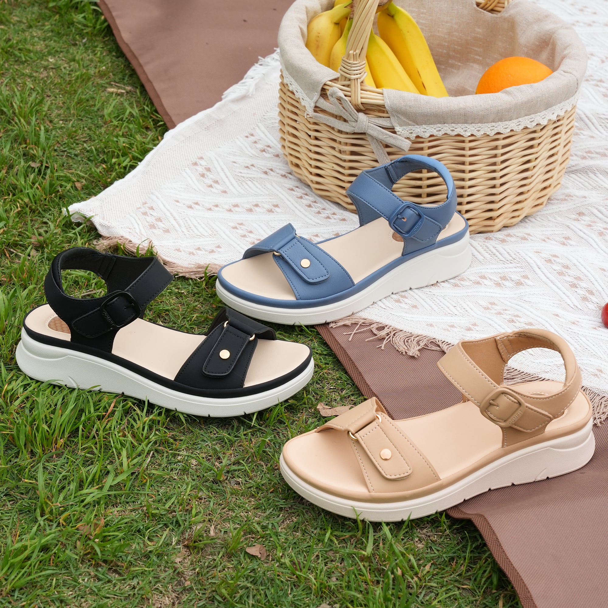 Black Massage Sandals-Tessa