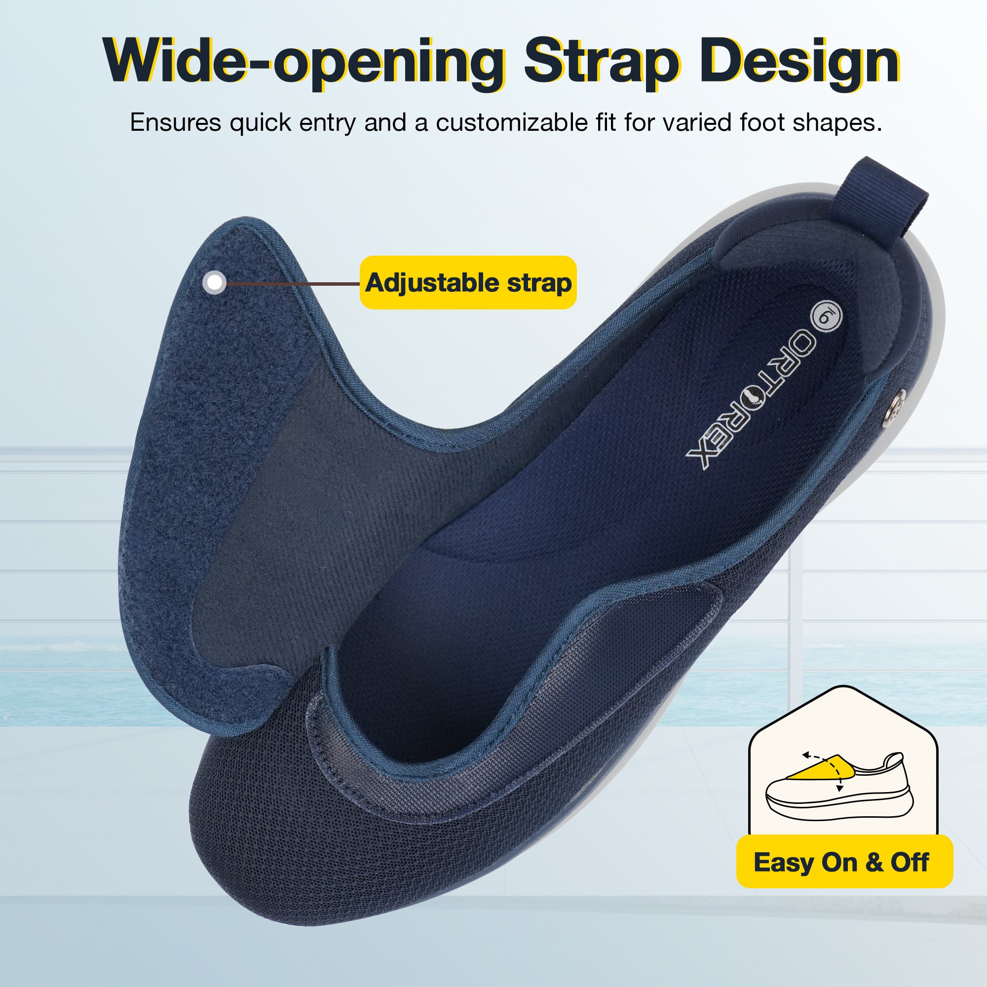 Navy Walking Shoes-Hank