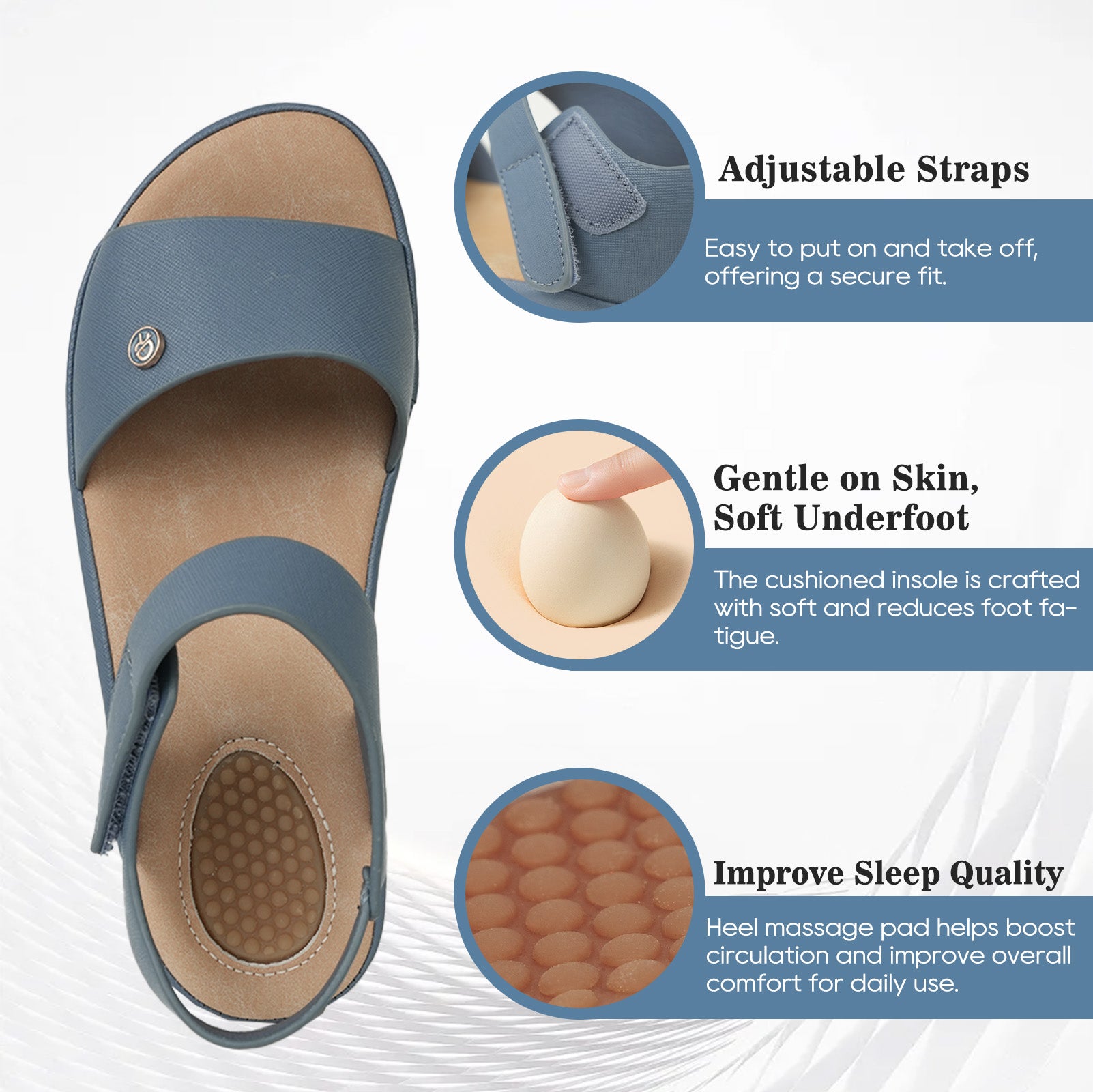 Black Massage Sandals-Maeve