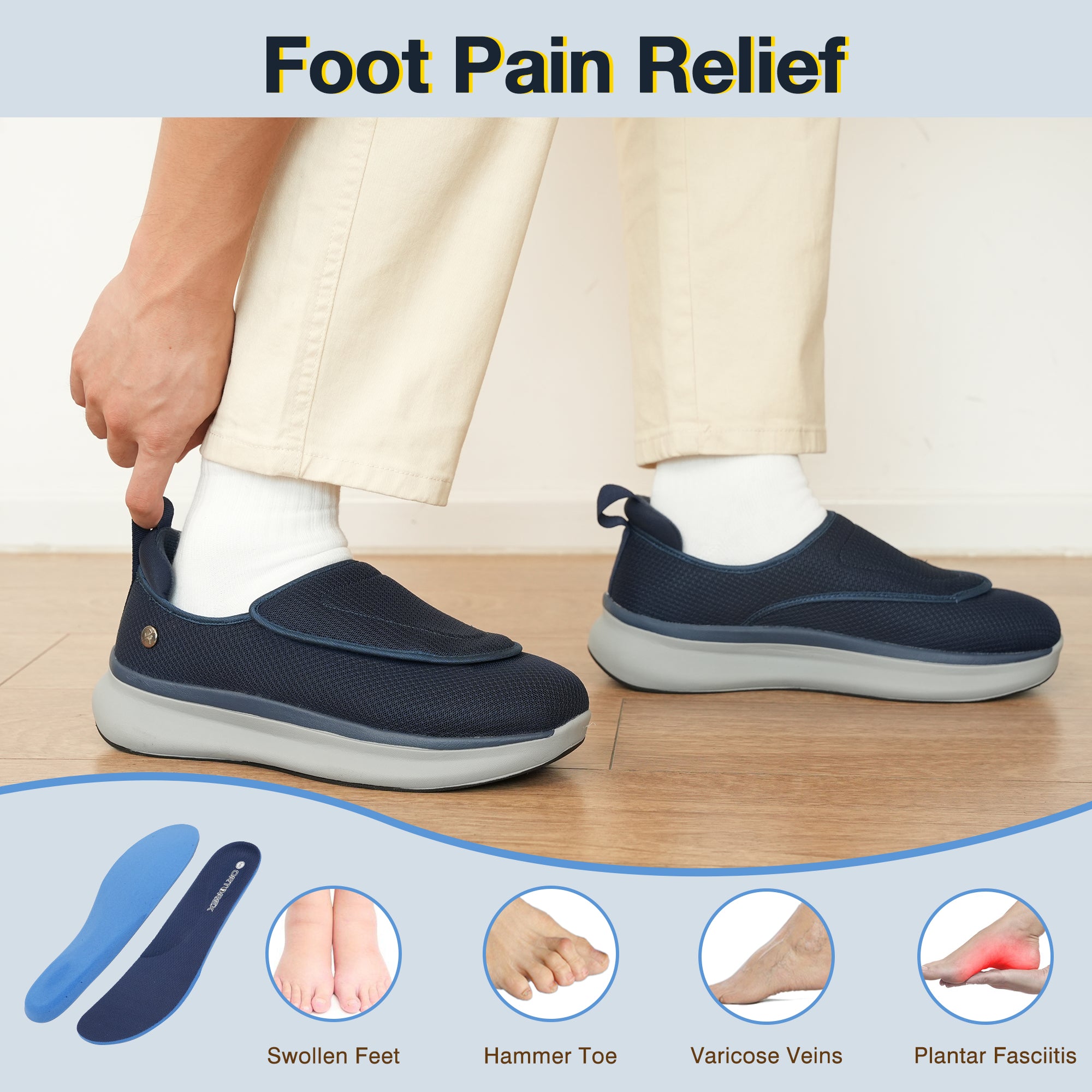 Navy Walking Shoes-Hank