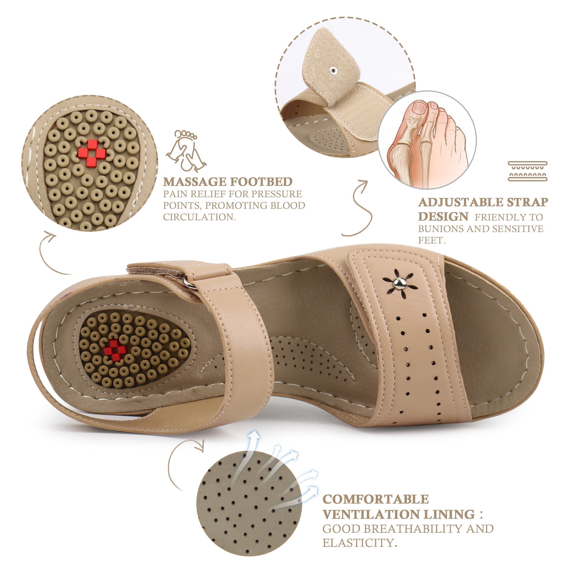 Nude Massage Sandals-Stella