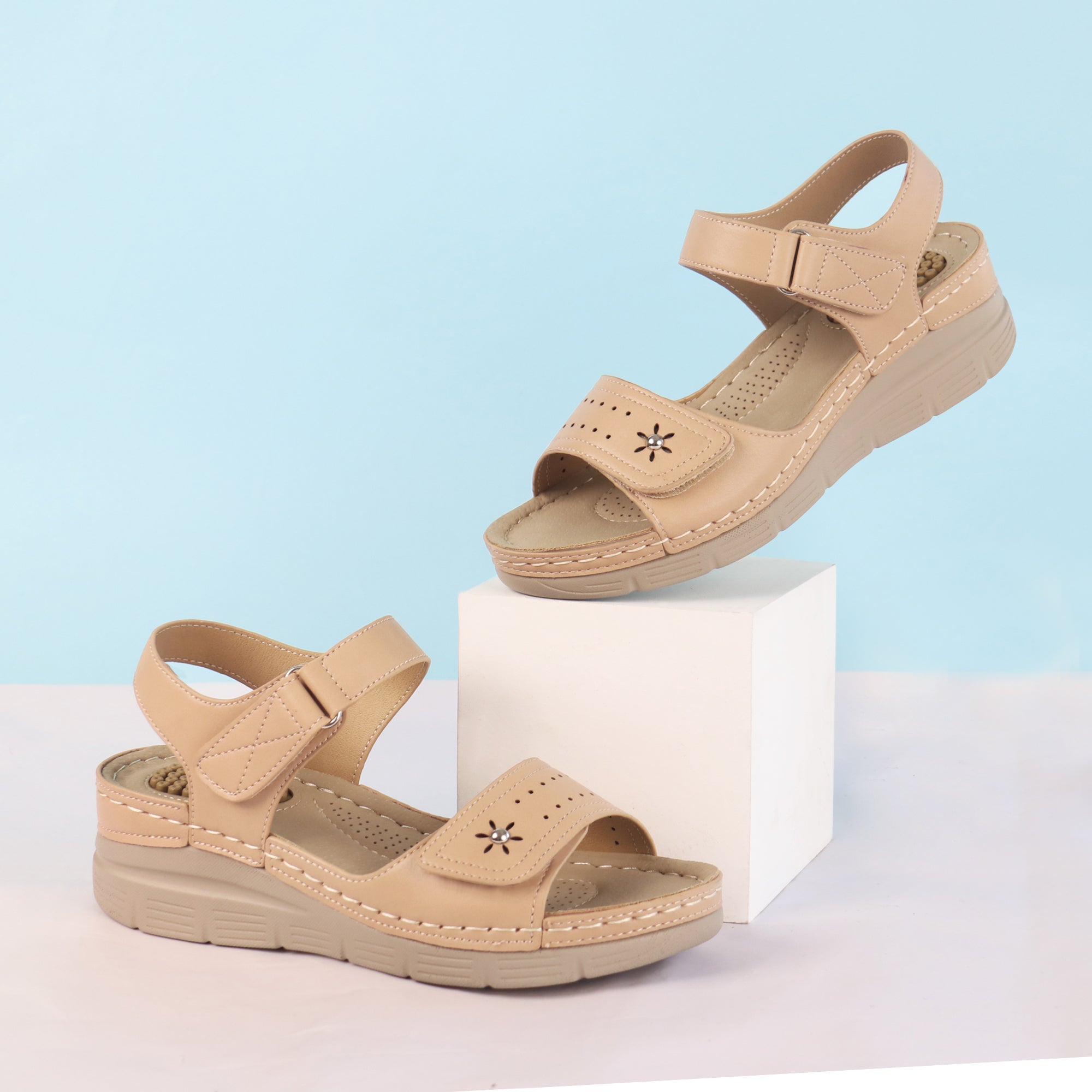 Grey Massage Sandals-Stella