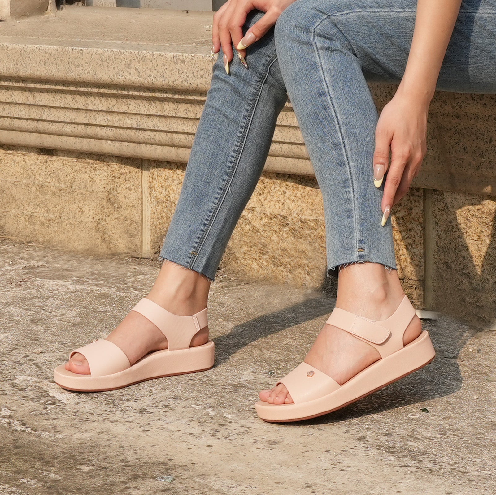Black Massage Sandals-Maeve