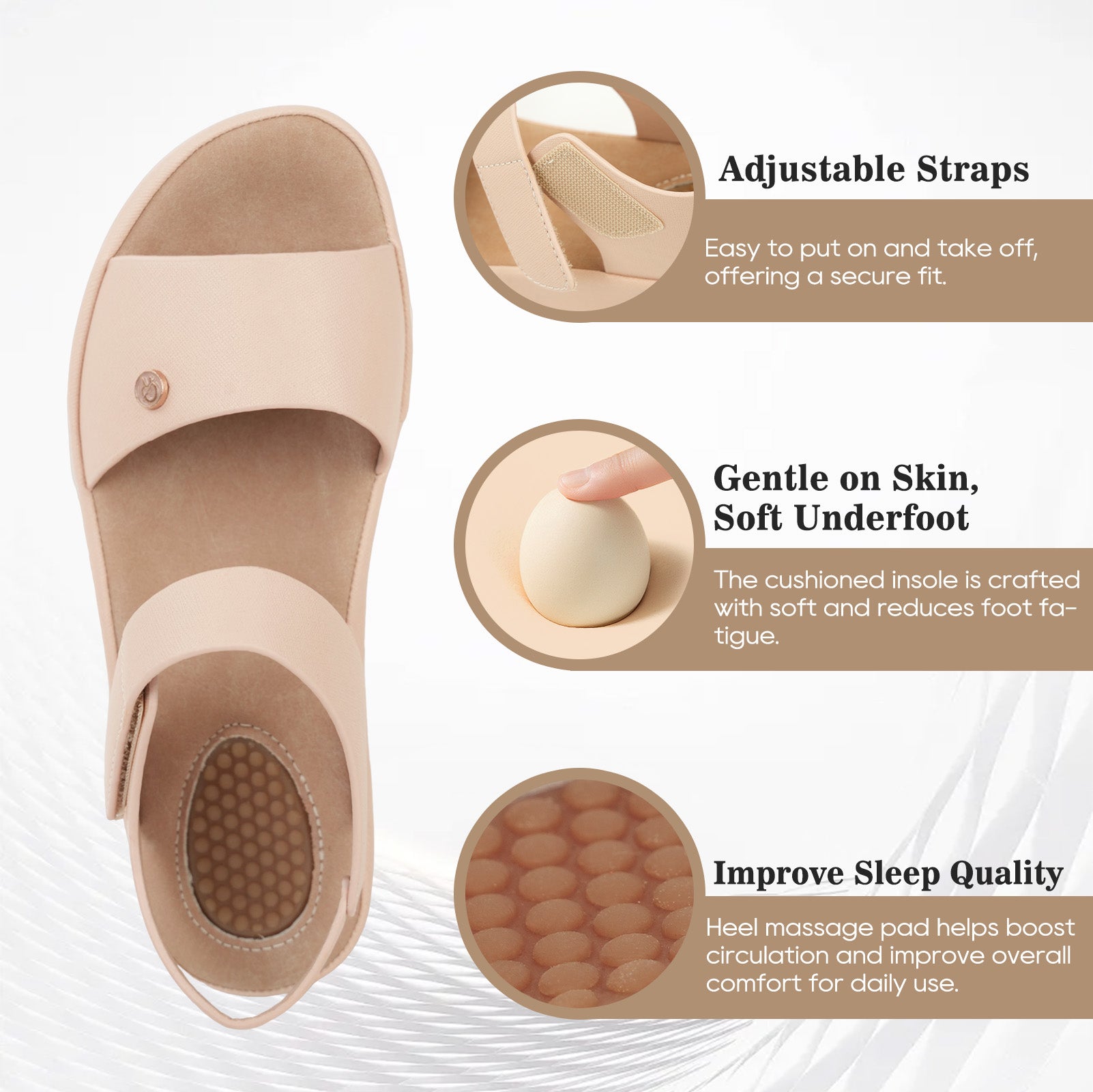 Black Massage Sandals-Maeve