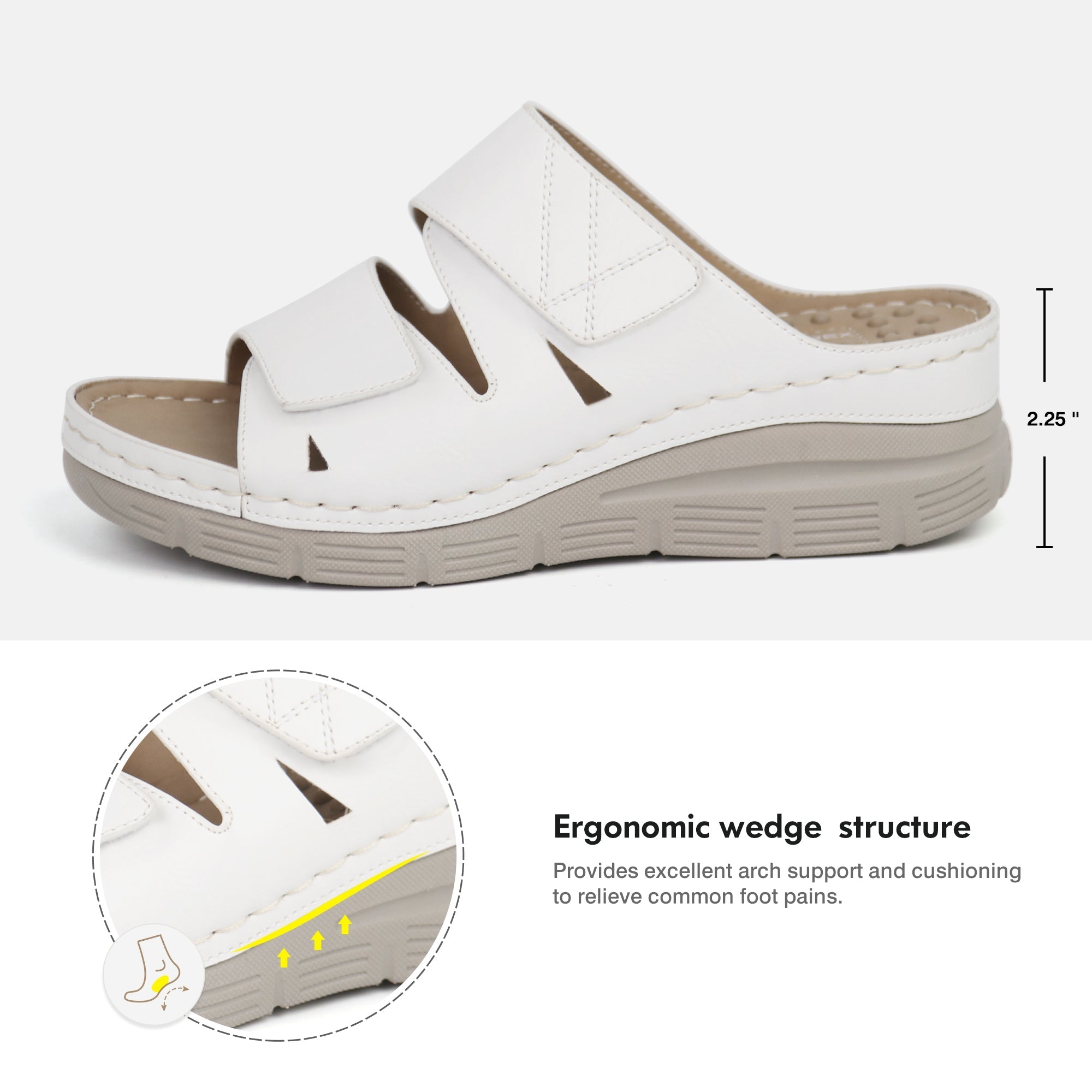 White Massage Sandals-Amara