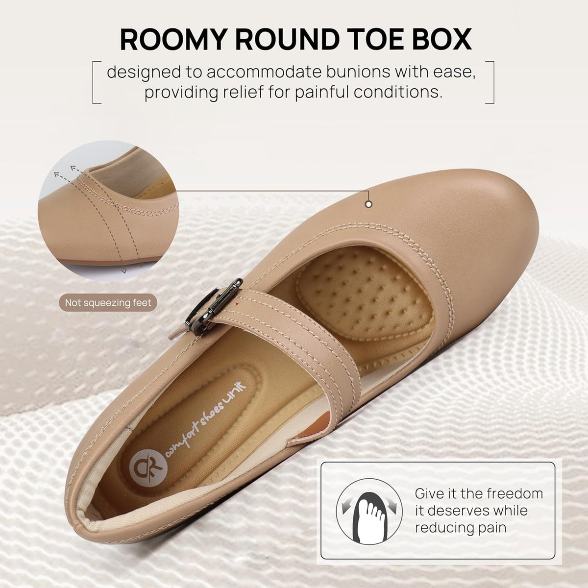Ortho+rest Women Mary Janes Bunions Shoes Orthopedic Dress Shoes Low
