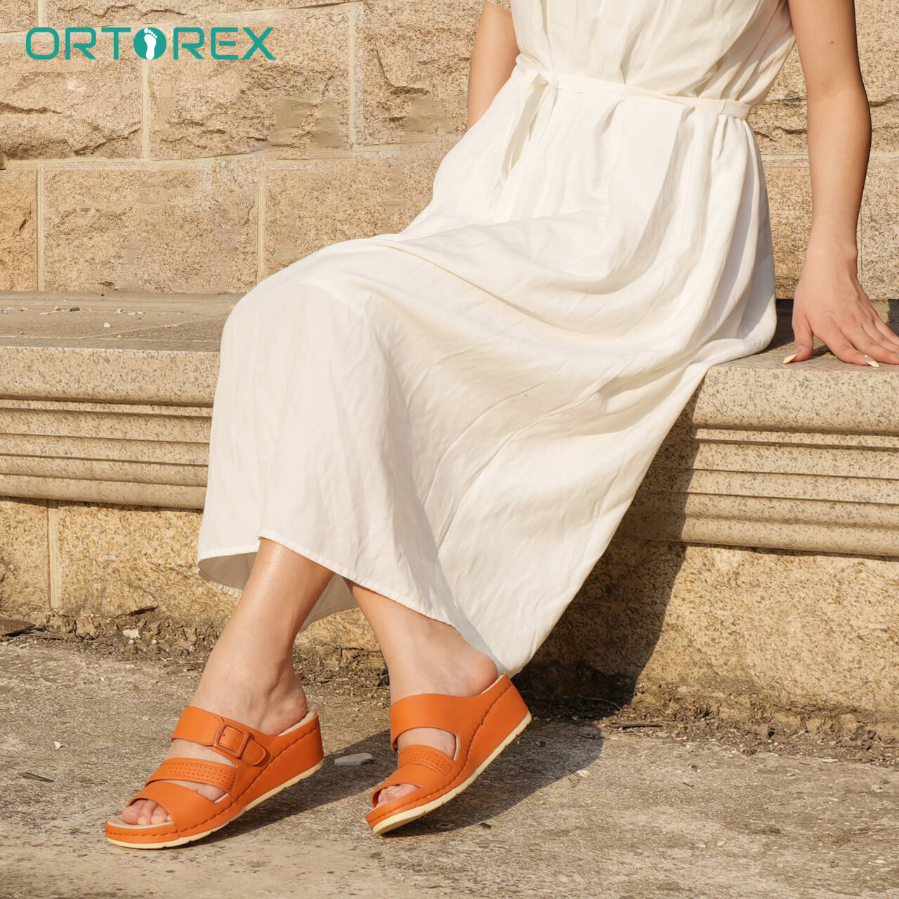 Brown Arch Support Sandals-Onda