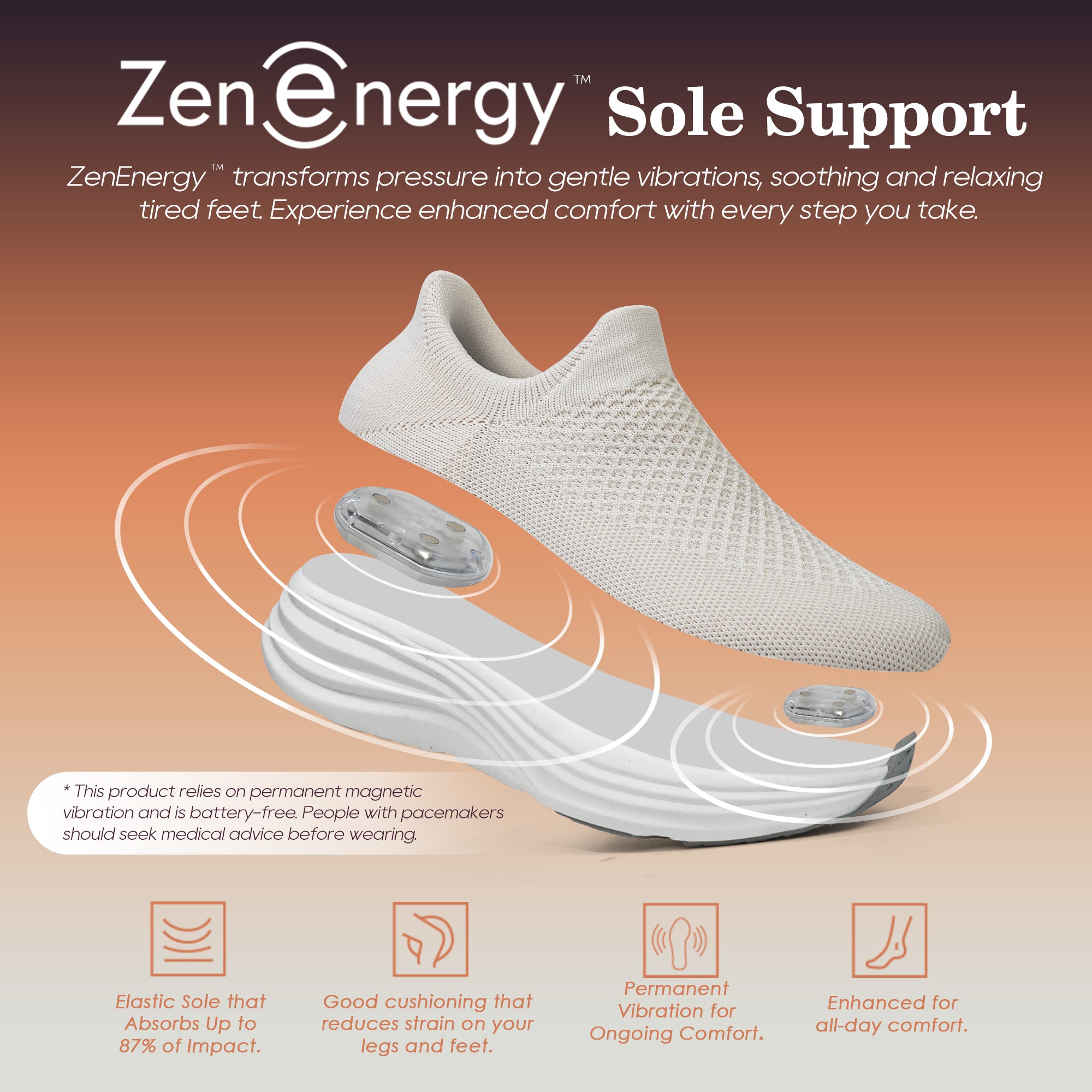Zenenergy Beige Walking Shoes - Cara