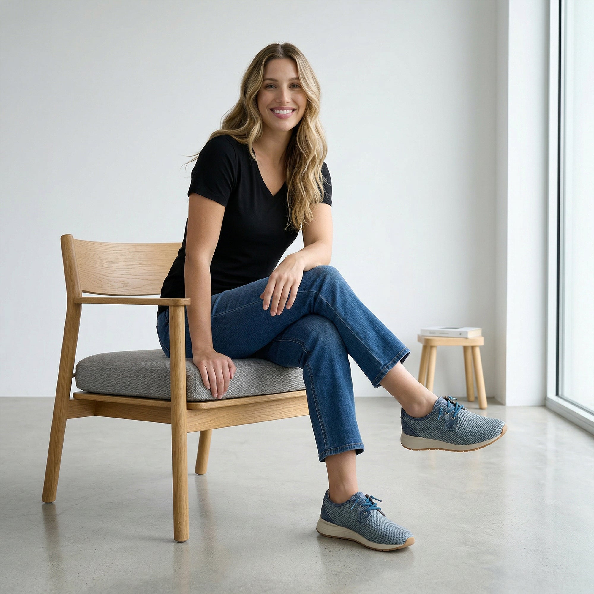 Blue Walking Shoes-Selin