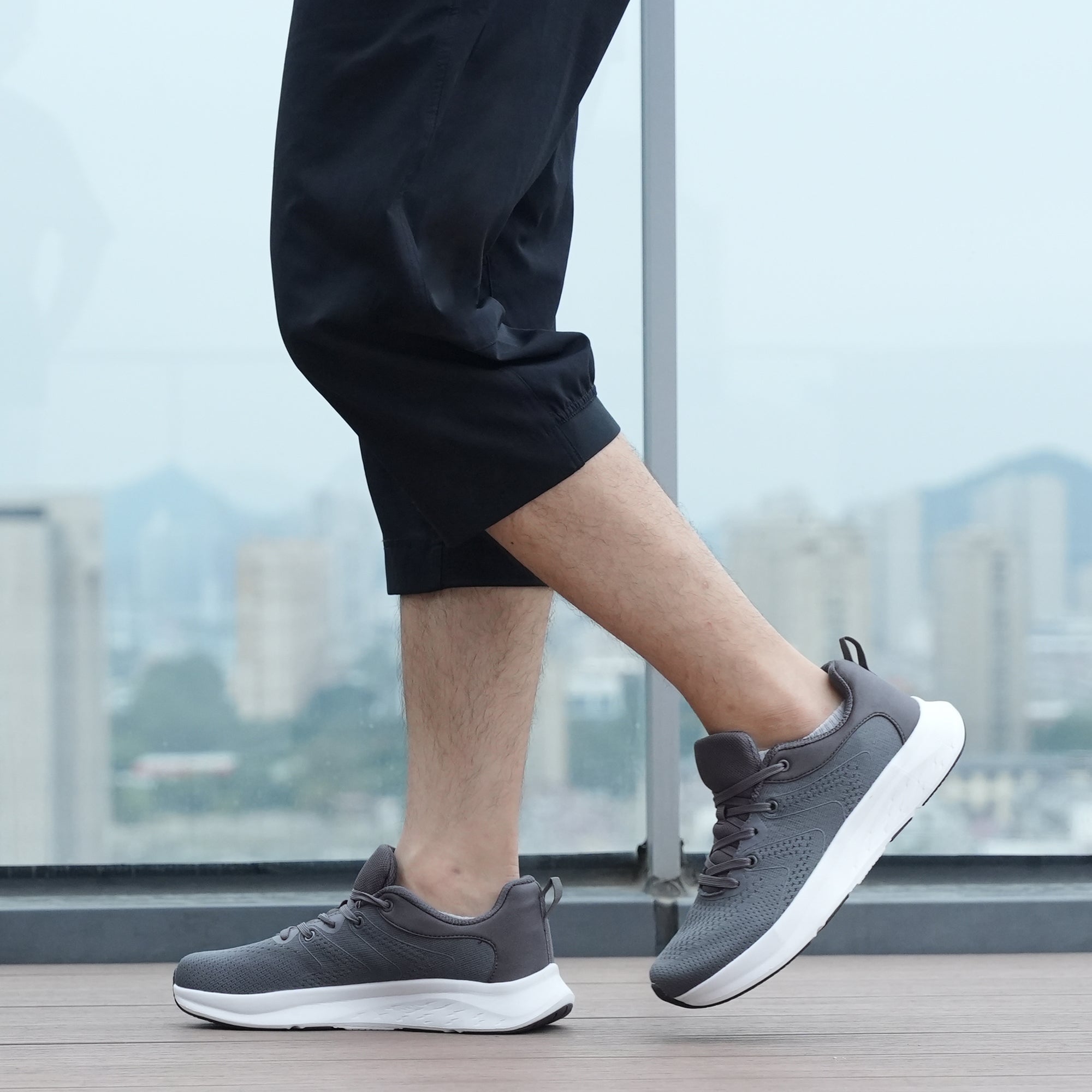 Grey Sneakers Wide Toe Box-Ezra