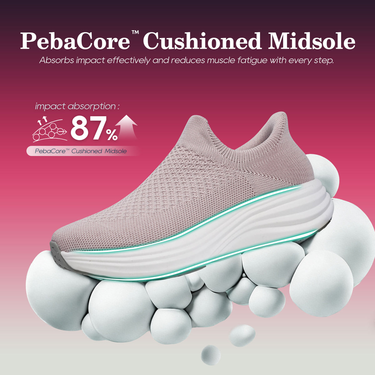 ZenEnergy Pink Walking Shoes - Cara